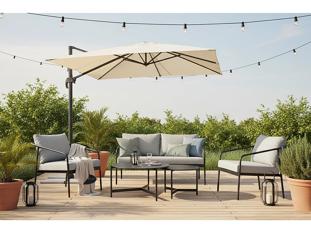 Ombrellone da giardino a braccio decentrato 3×4 mod. Miami