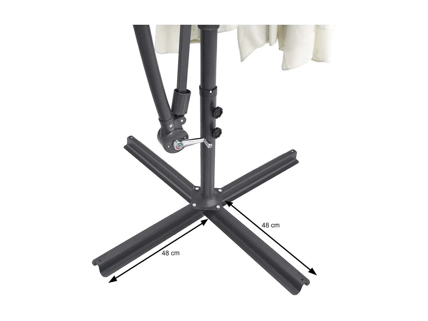 Ombrellone da giardino rotondo Ø 3 mt a braccio decentrato mod. Maracaibo