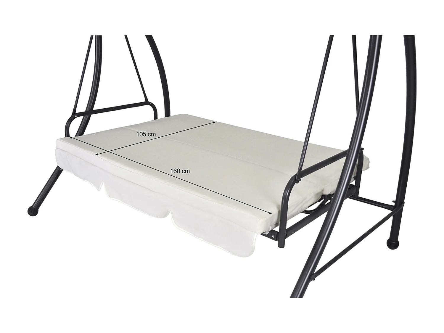 Dondolo da giardino 3 posti trasformabile in letto mod. Cayman