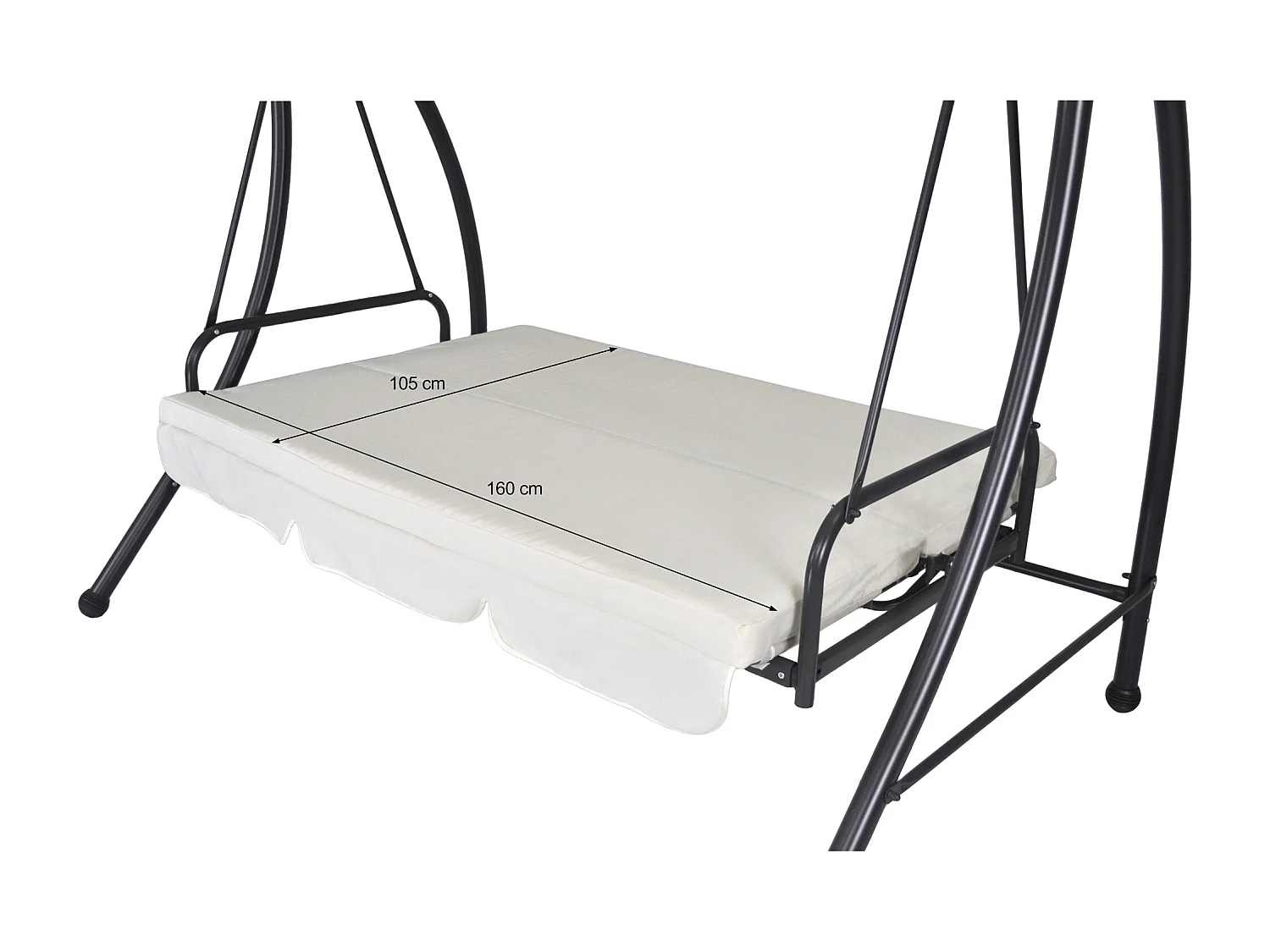 Dondolo da giardino 3 posti trasformabile in letto mod. Cayman