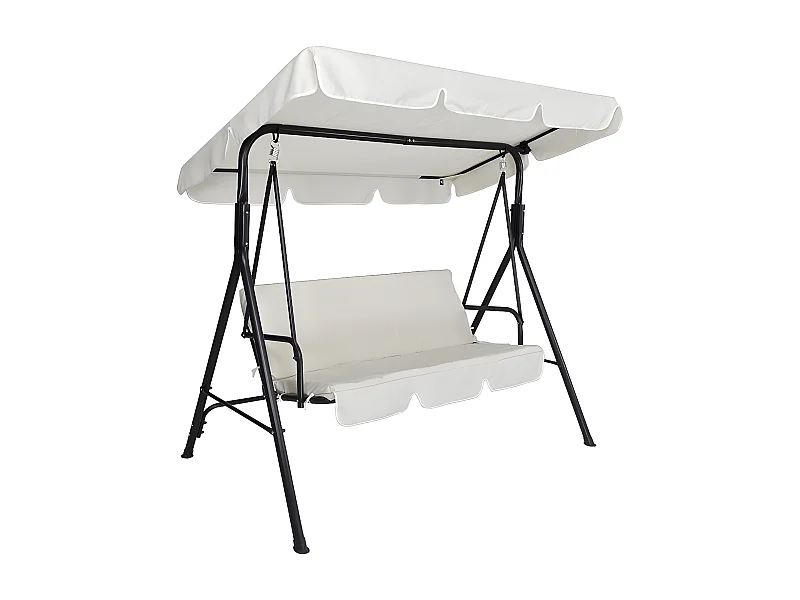 Dondolo da giardino 3 posti con tettuccio regolabile mod. Barbados