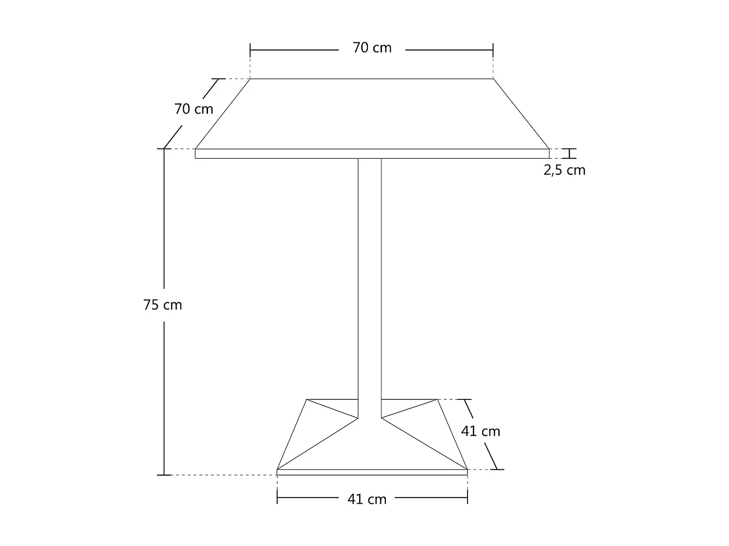 Tavolo quadrato 70×70 stile industriale con top in legno naturale , mod. Clint