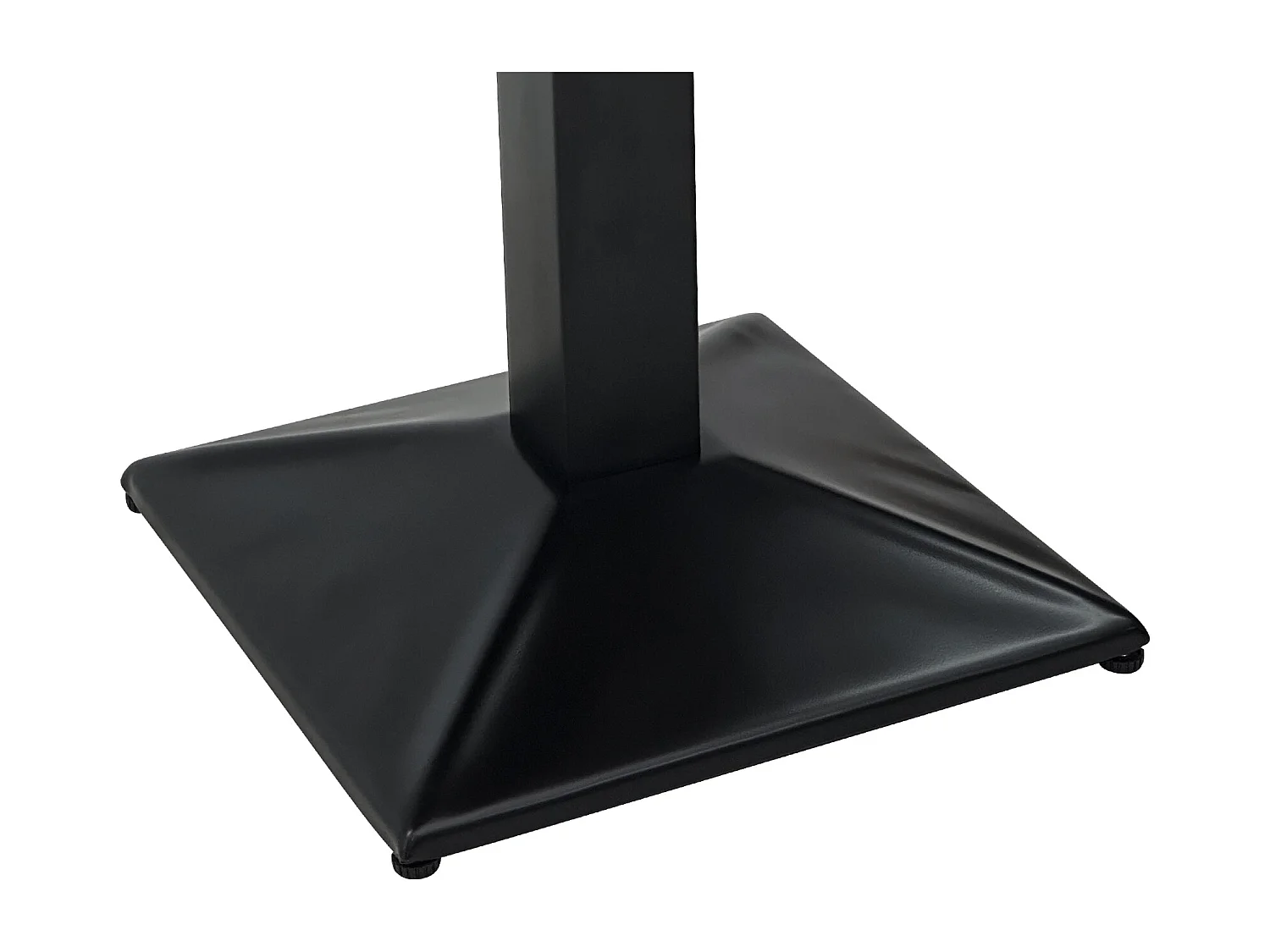 Tavolo quadrato 70×70 stile industriale con top in legno scuro, mod. Clint