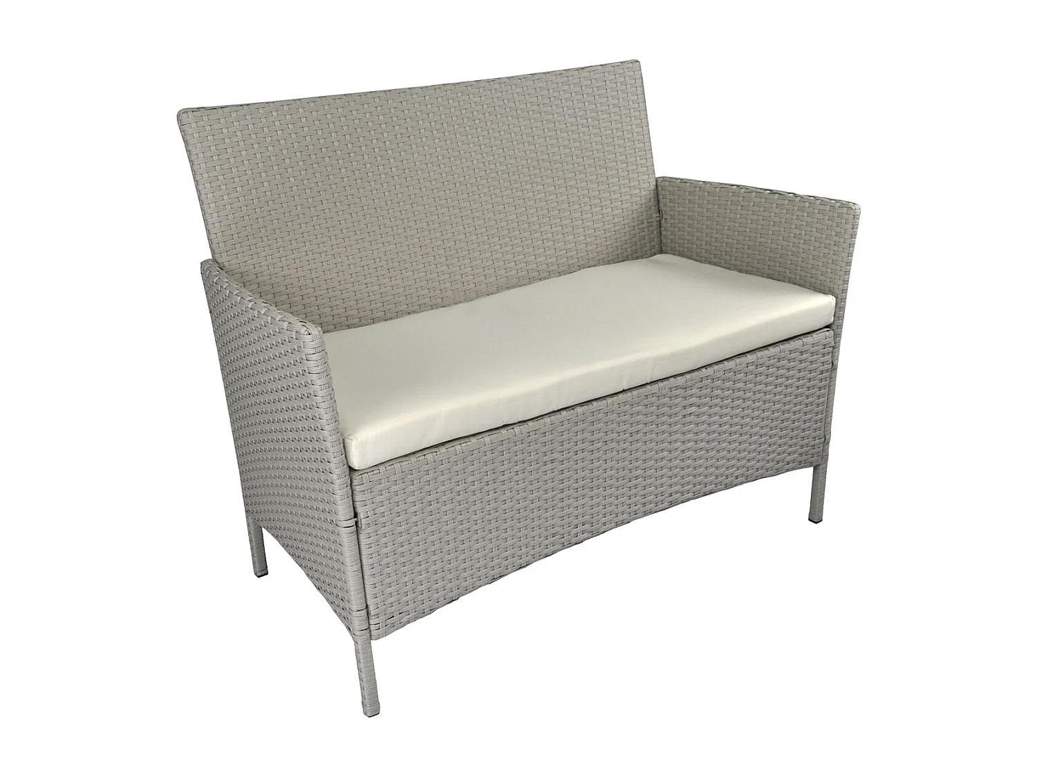 Salotto da giardino in rattan, set di divani da esterno in polyrattan tortora