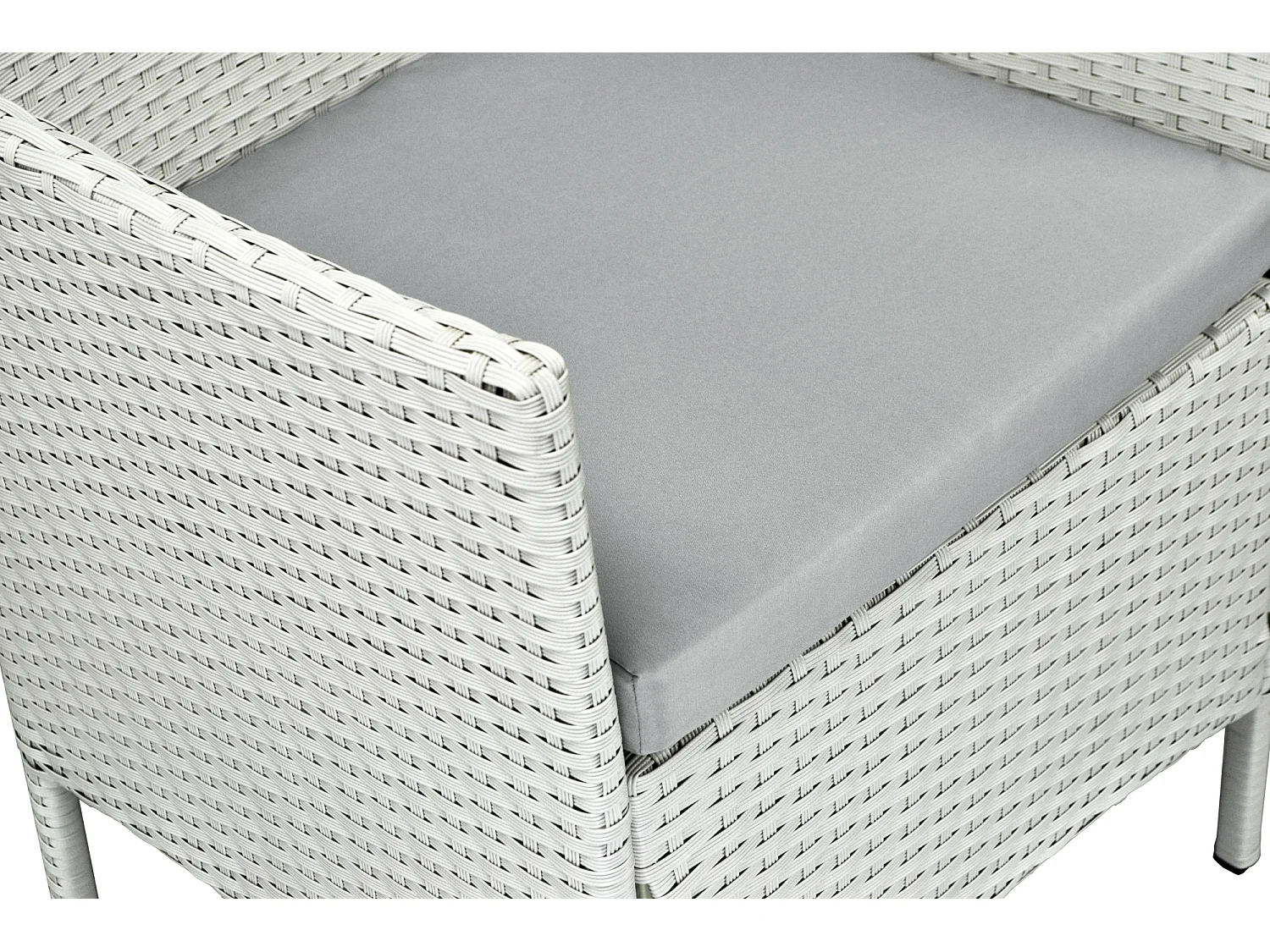 Salotto da giardino in rattan, set di divani da esterno in polyrattan bianco