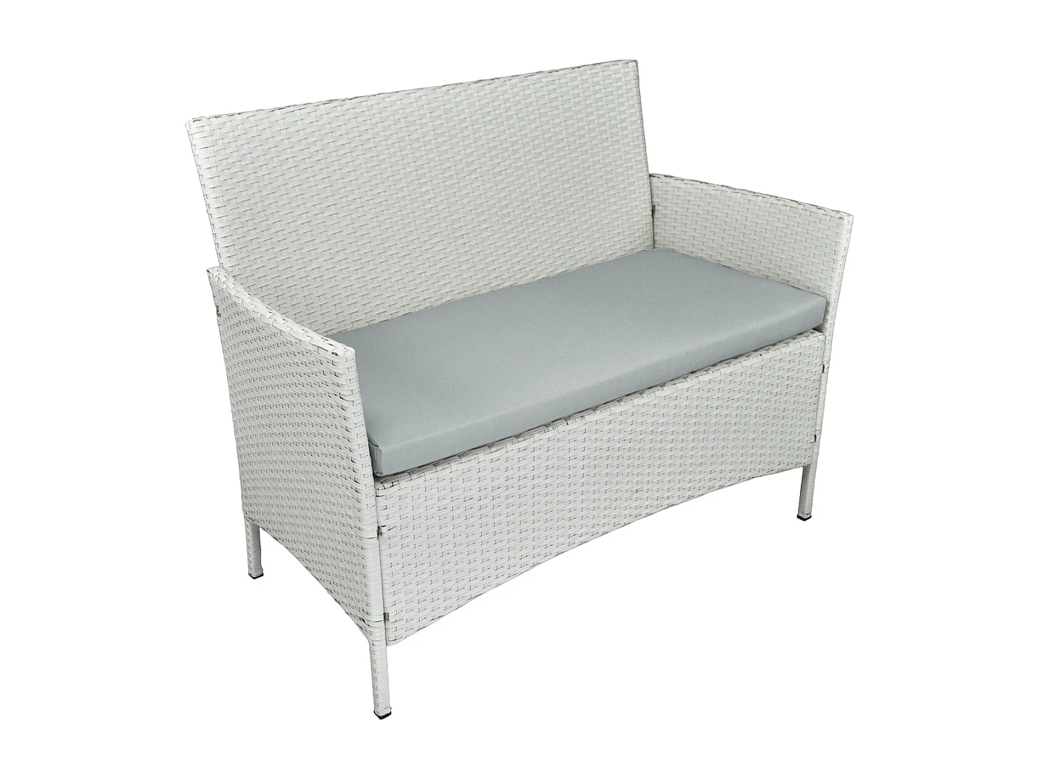 Salotto da giardino in rattan, set di divani da esterno in polyrattan bianco