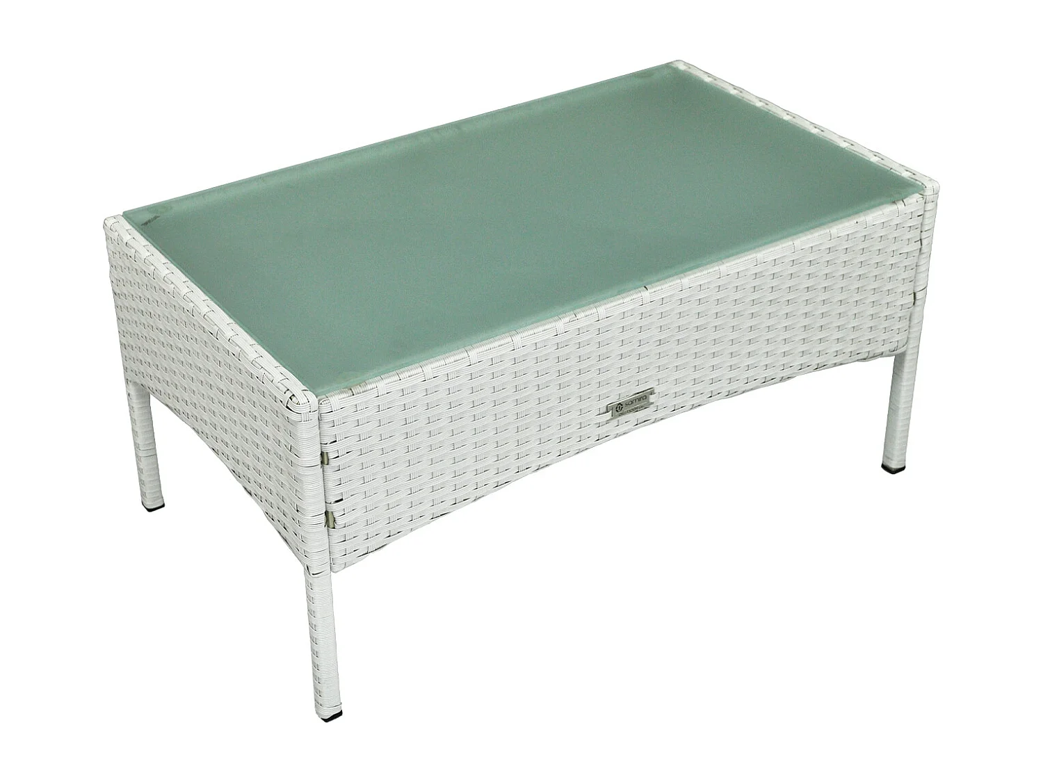 Salotto da giardino in rattan, set di divani da esterno in polyrattan bianco