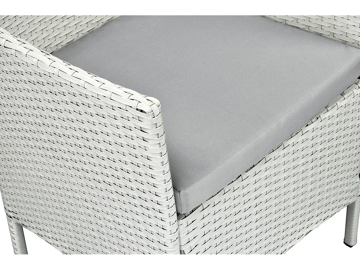 Salotto da giardino in rattan, set di divani da esterno in polyrattan bianco