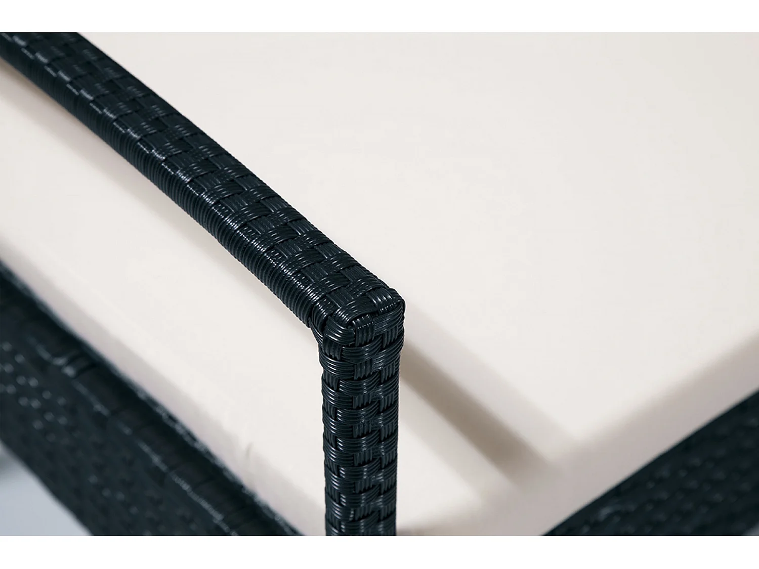 Salotto da giardino in rattan, set in polyrattan da esterno nero