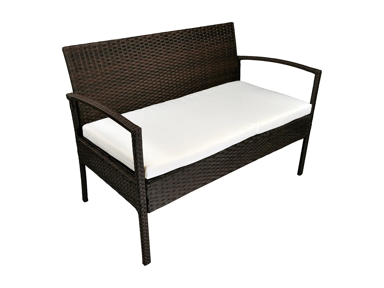 Salotto da giardino in rattan, set in polyrattan da esterno marrone