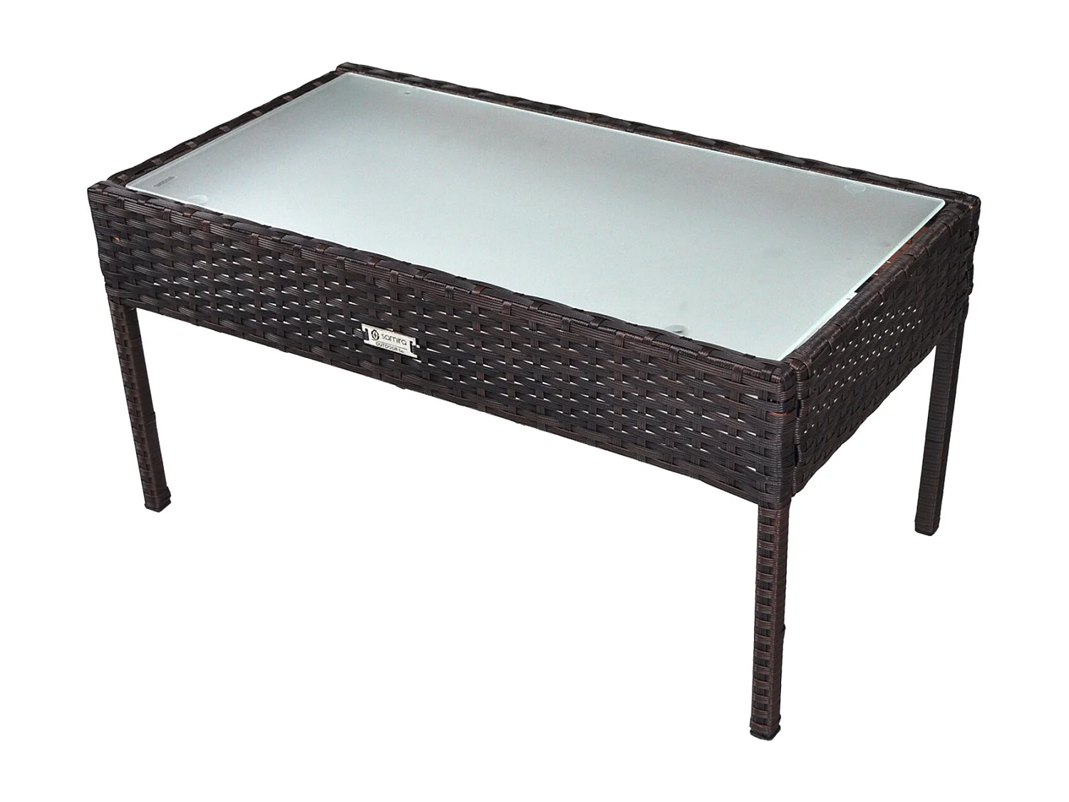 Salotto da giardino in rattan, set in polyrattan da esterno marrone