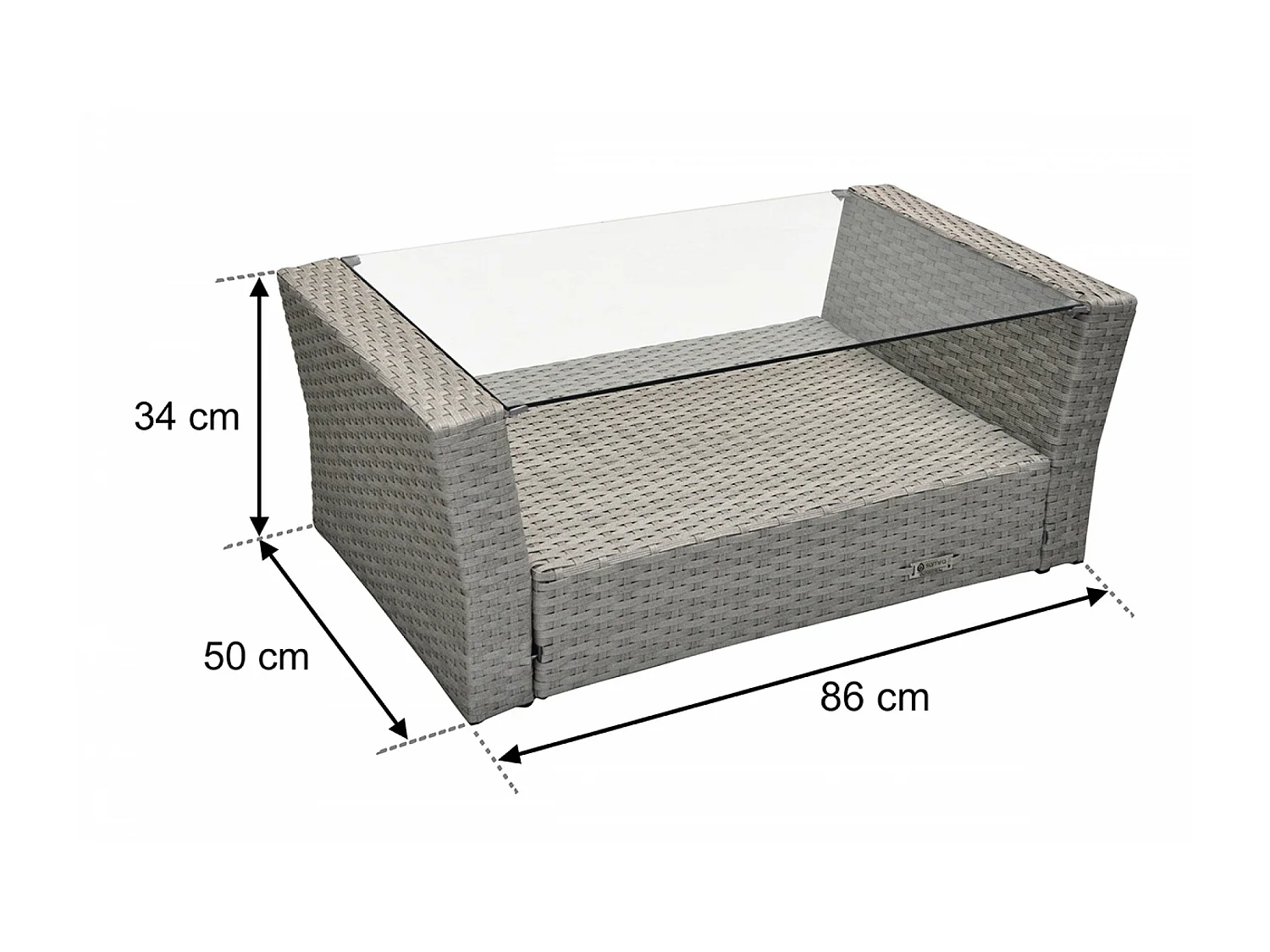 Salotto da giardino in rattan, set di divani da esterno in polyrattan tortora