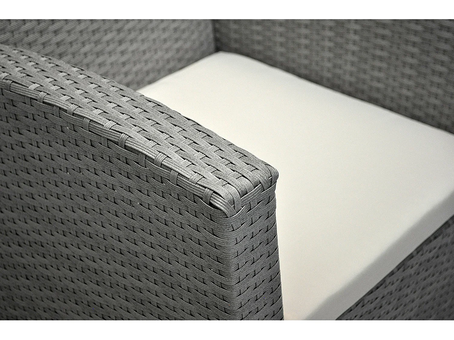 Salotto da giardino in rattan, set di divani da esterno in polyrattan tortora