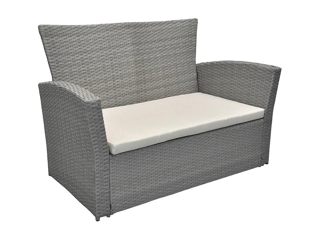 Salotto da giardino in rattan, set di divani da esterno in polyrattan tortora mod.Aurora