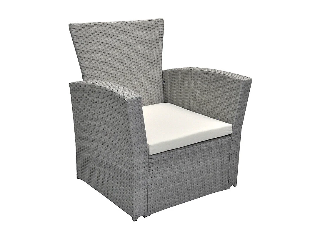 Salotto da giardino in rattan, set di divani da esterno in polyrattan tortora mod.Aurora