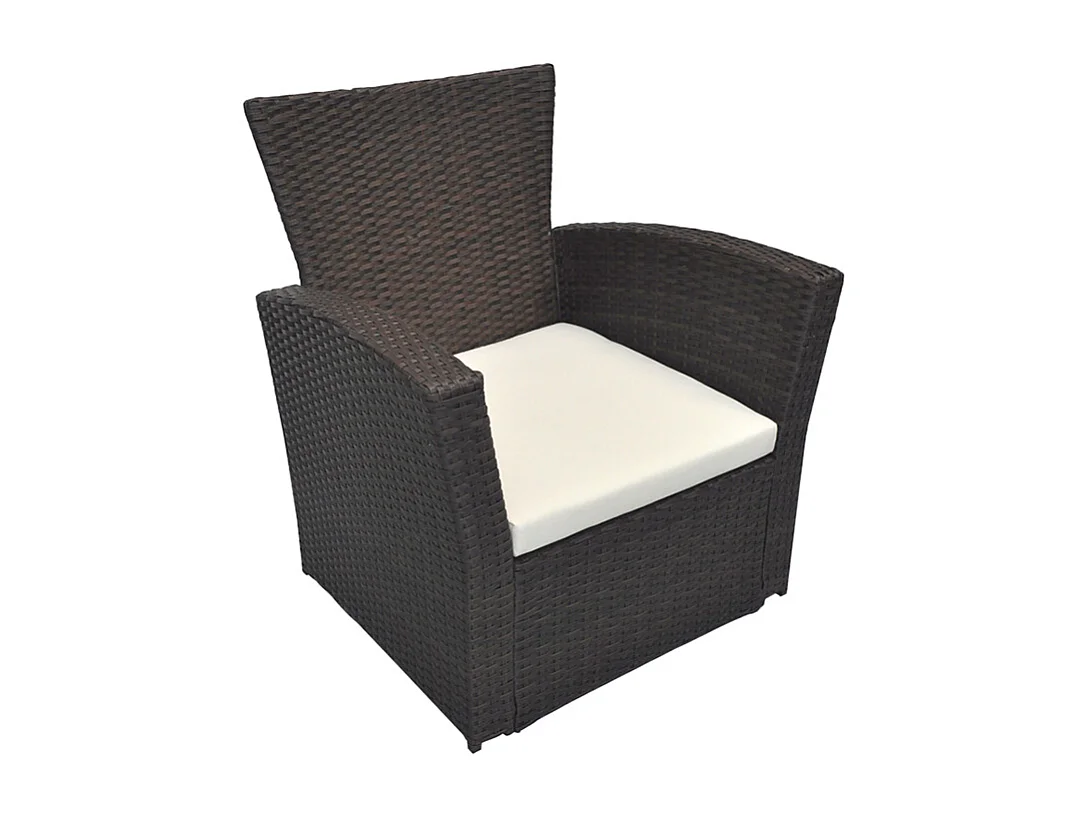 Salotto da giardino in rattan, set di divani da esterno in polyrattan marrone mod.Aurora