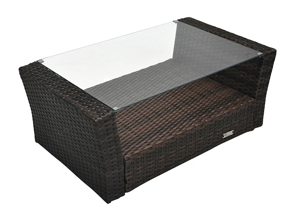 Salotto da giardino in rattan, set di divani da esterno in polyrattan marrone mod.Aurora
