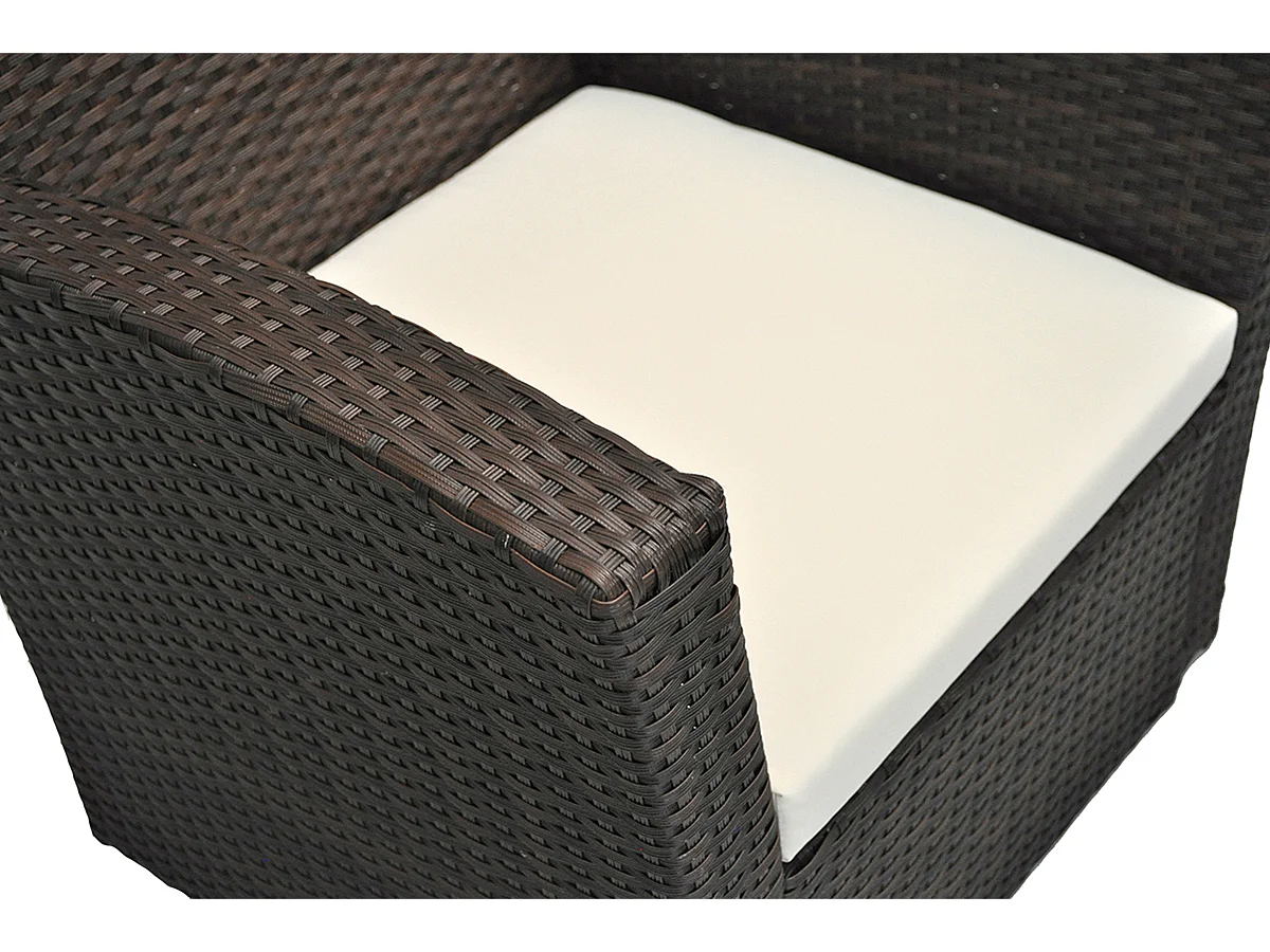 Salotto da giardino in rattan, set di divani da esterno in polyrattan marrone mod.Aurora