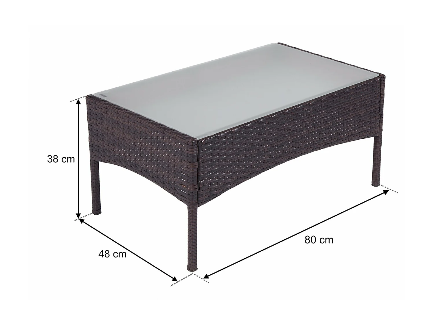 Salotto da giardino in rattan, set di divani da esterno in polyrattan marrone