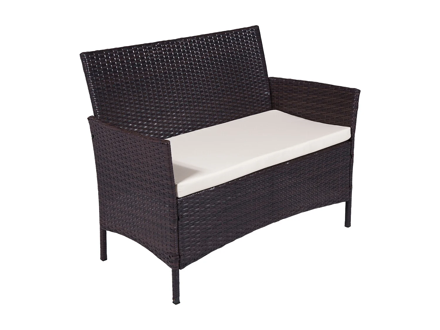 Salotto da giardino in rattan, set di divani da esterno in polyrattan marrone