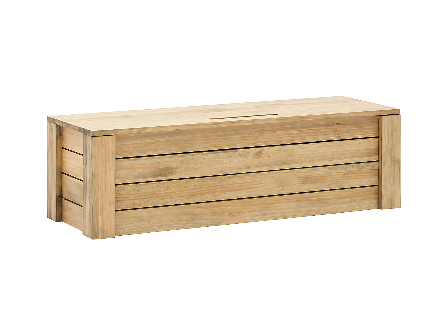 Coffre rangement avec couvercle ECO 40x120x36  Pin finition vieilli