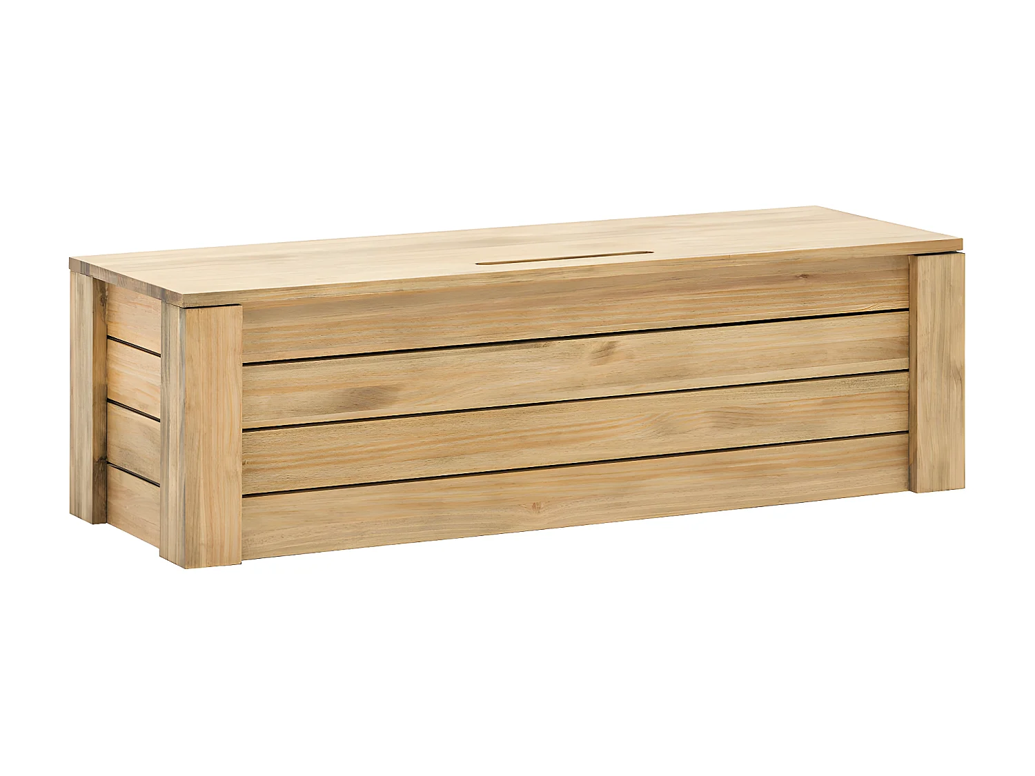 Baúl Pie de Cama ECO 40x120x37cm con tapa madera maciza de pino acabado vintage