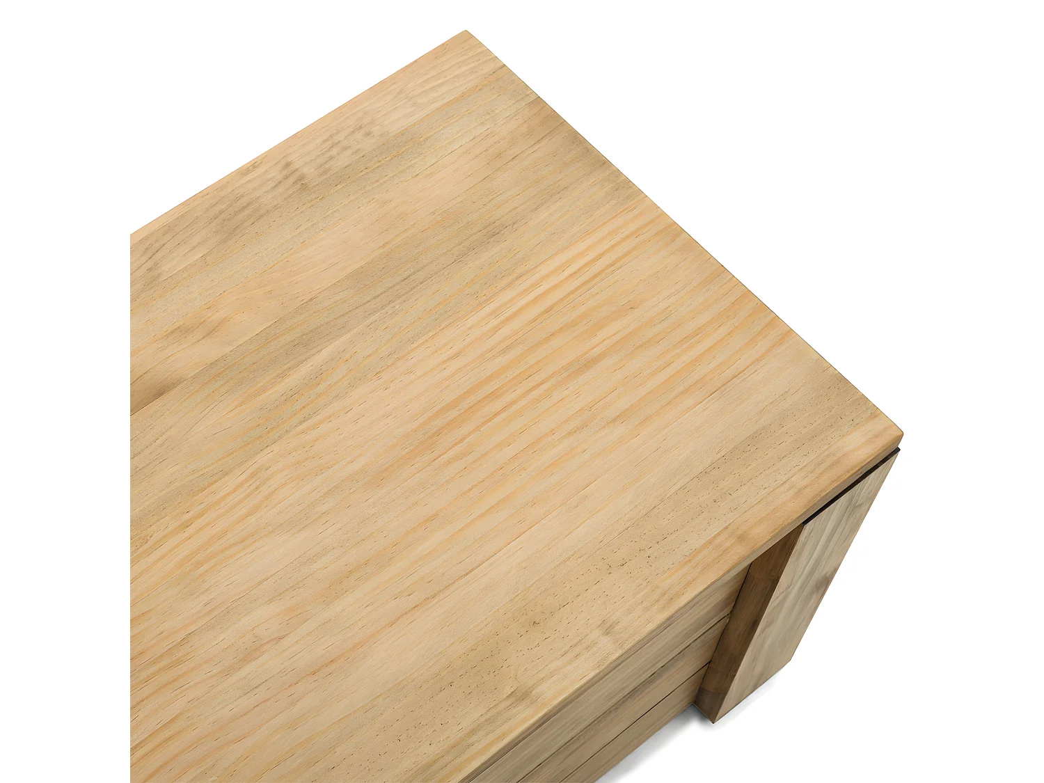Baúl Pie de Cama ECO 40x120x37cm con tapa madera maciza de pino acabado vintage