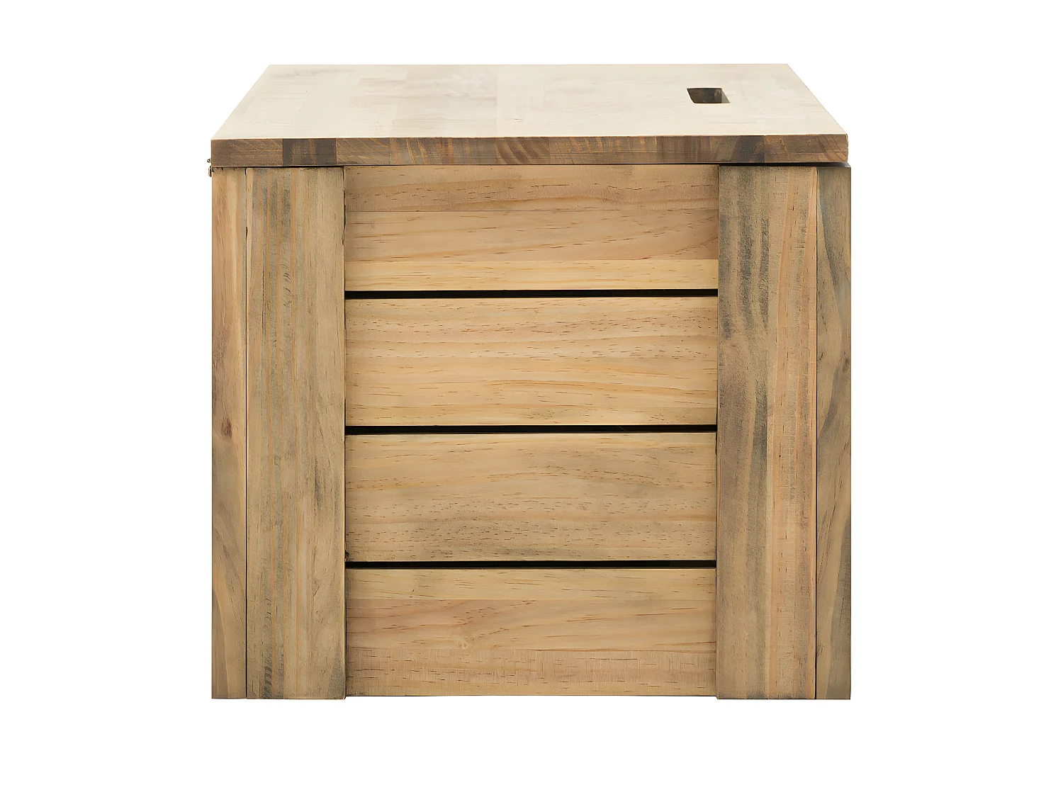 Baúl Pie de Cama ECO 40x120x37cm con tapa madera maciza de pino acabado vintage