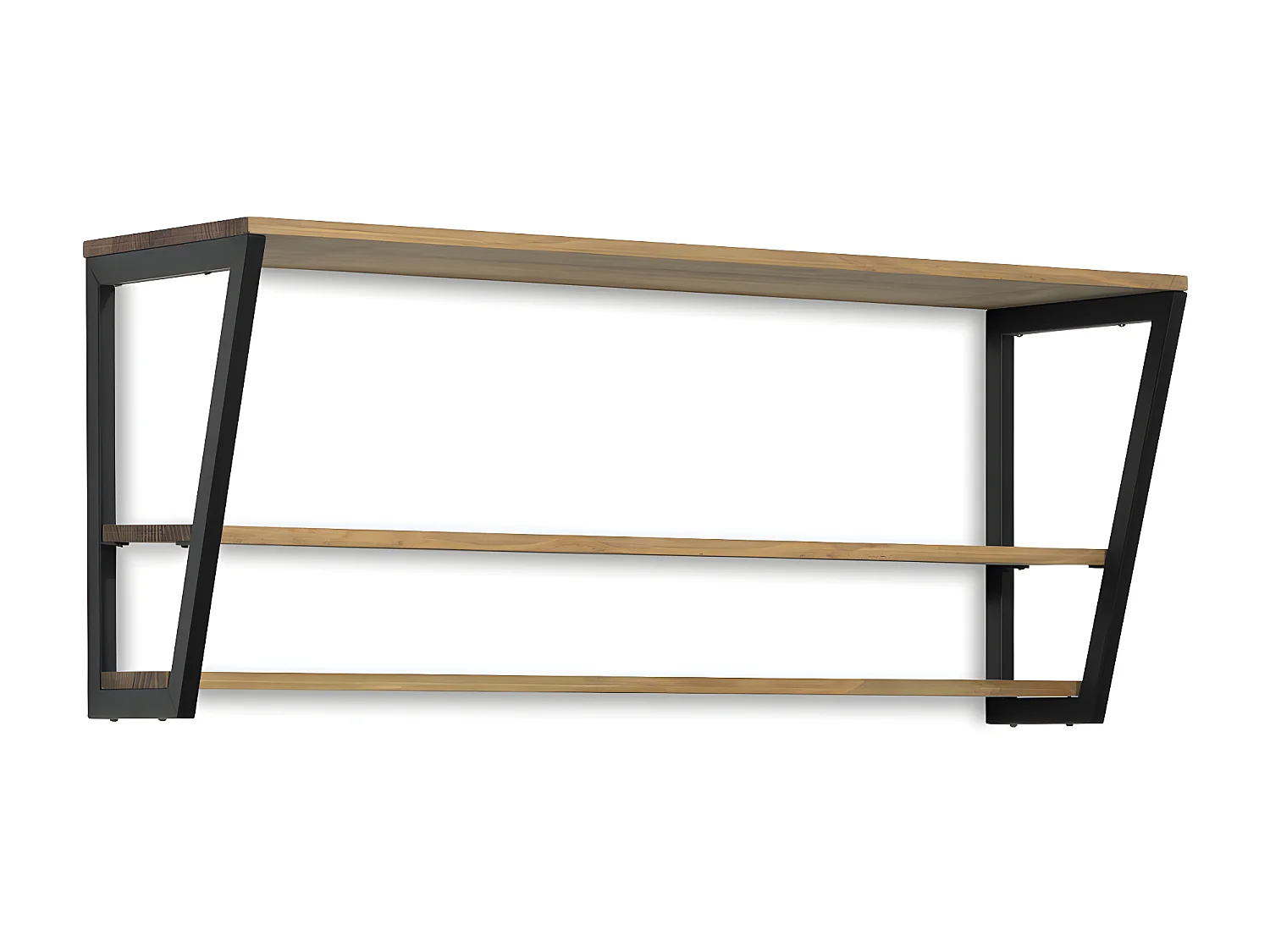 Estante Descendente 100x35x47 Preto – madeira vintage – Dois suportes