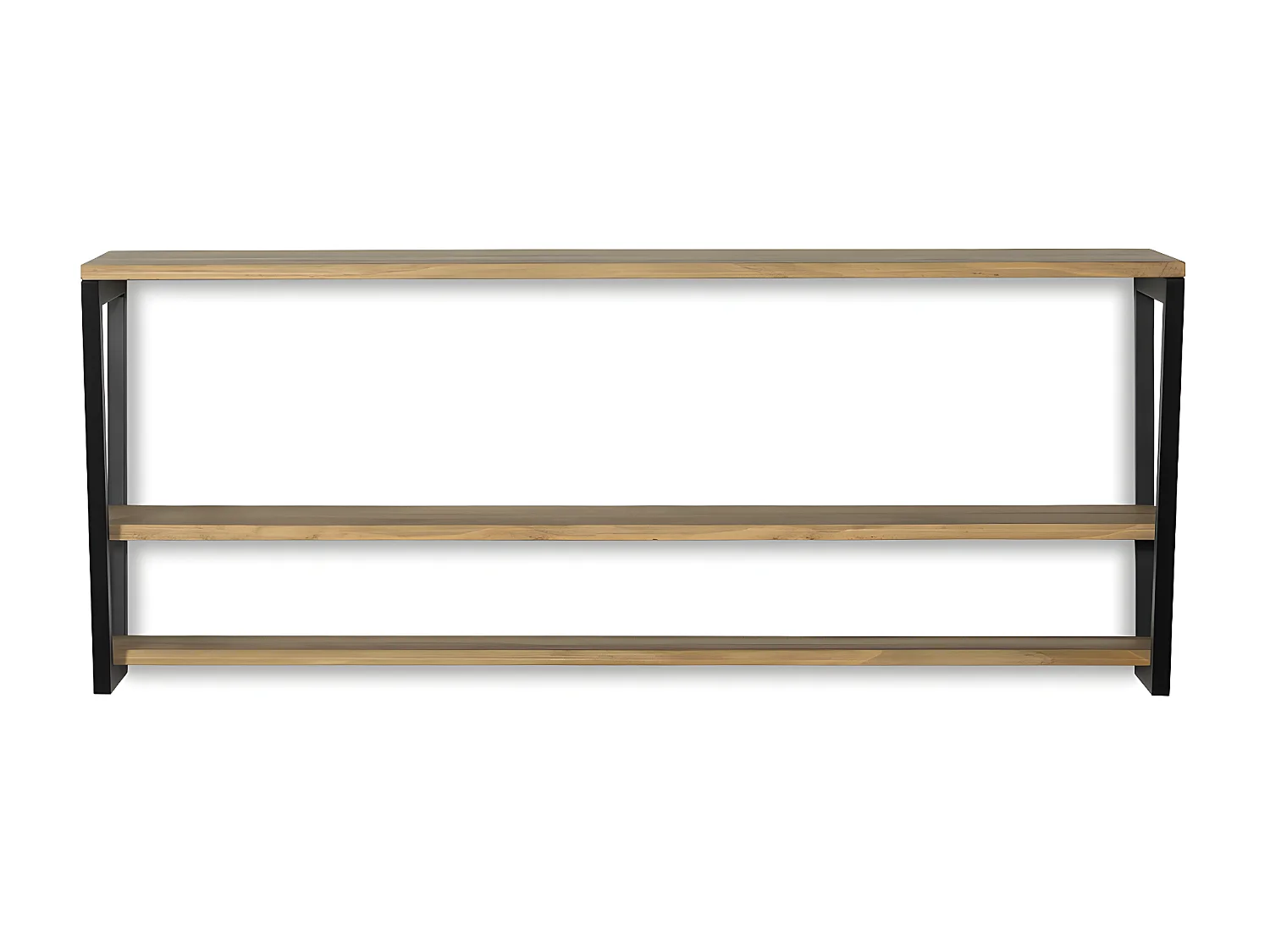 Estante Descendente 100x35x47 Preto – madeira vintage – Dois suportes