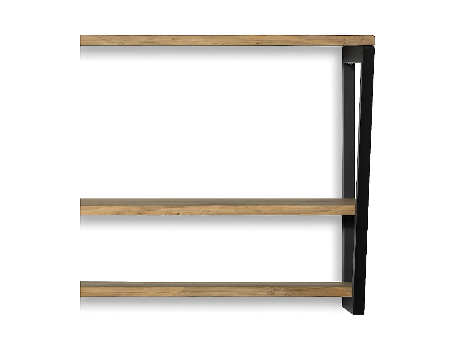 Estante Descendente 160x35x47 Preto – madeira vintage – Dois suportes