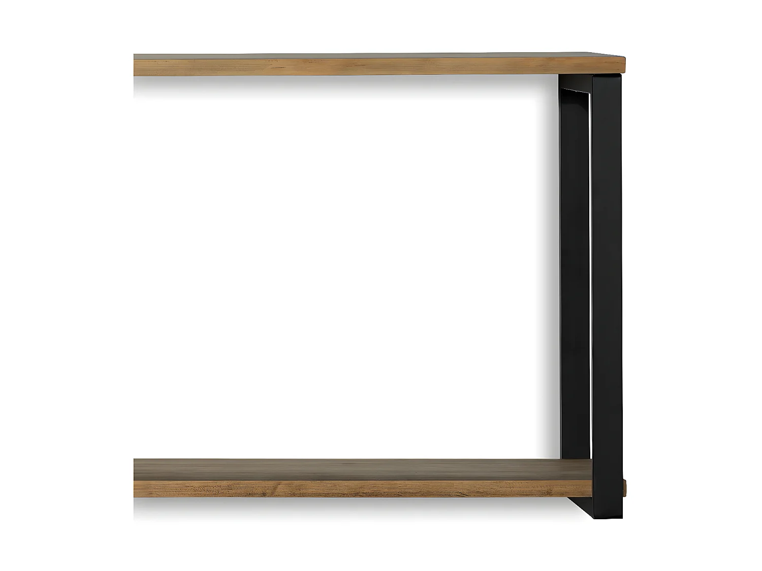 Estantería colgante iCub Big Wood 2 Estantes 2 Marcos 120x30x47cm Negro en madera maciza de pino acabado vintage estilo industrial Box Furniture