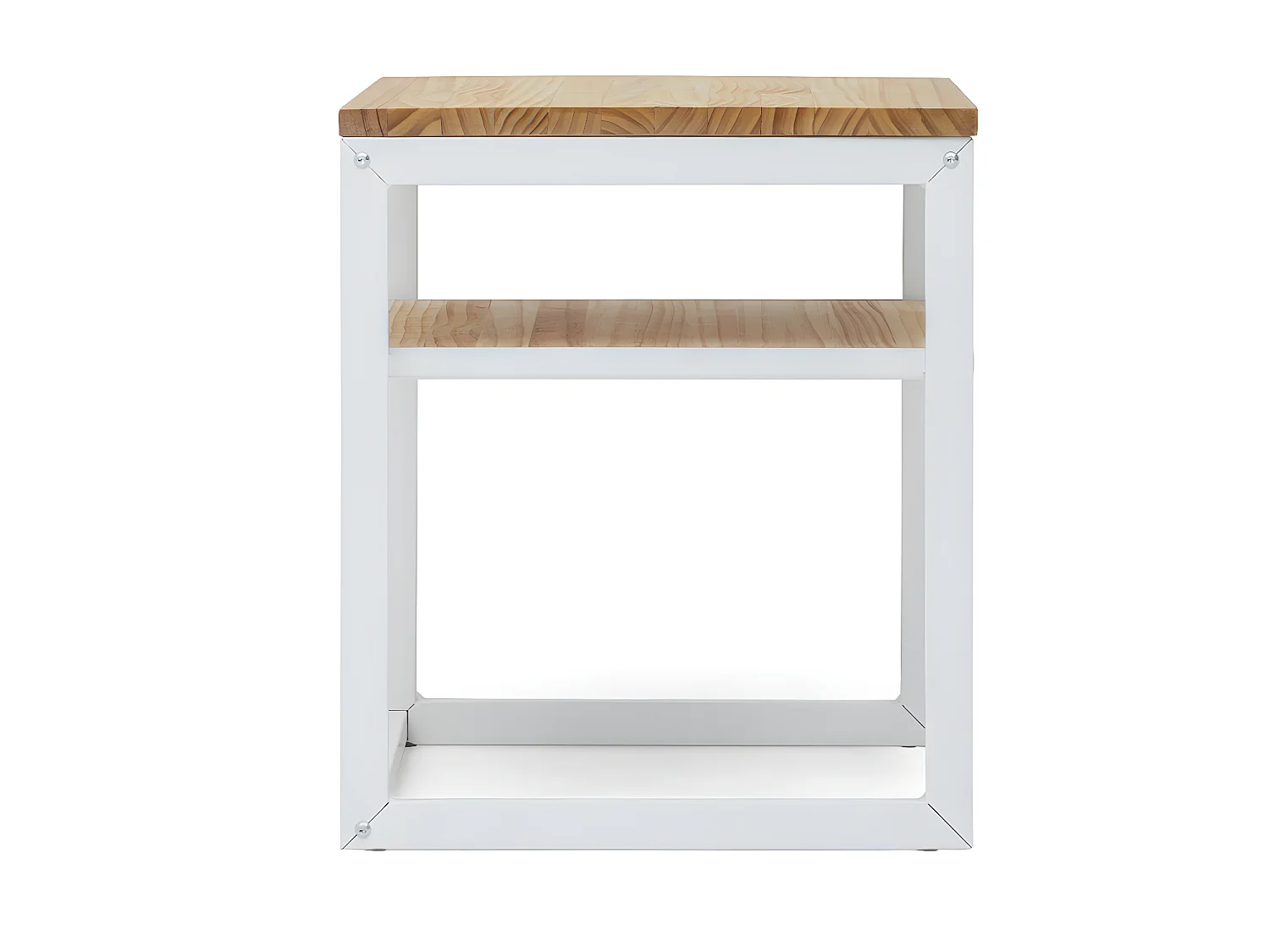 Table de chevet Icub3 avec étagère style scandinave 40x40x47cm Blanc