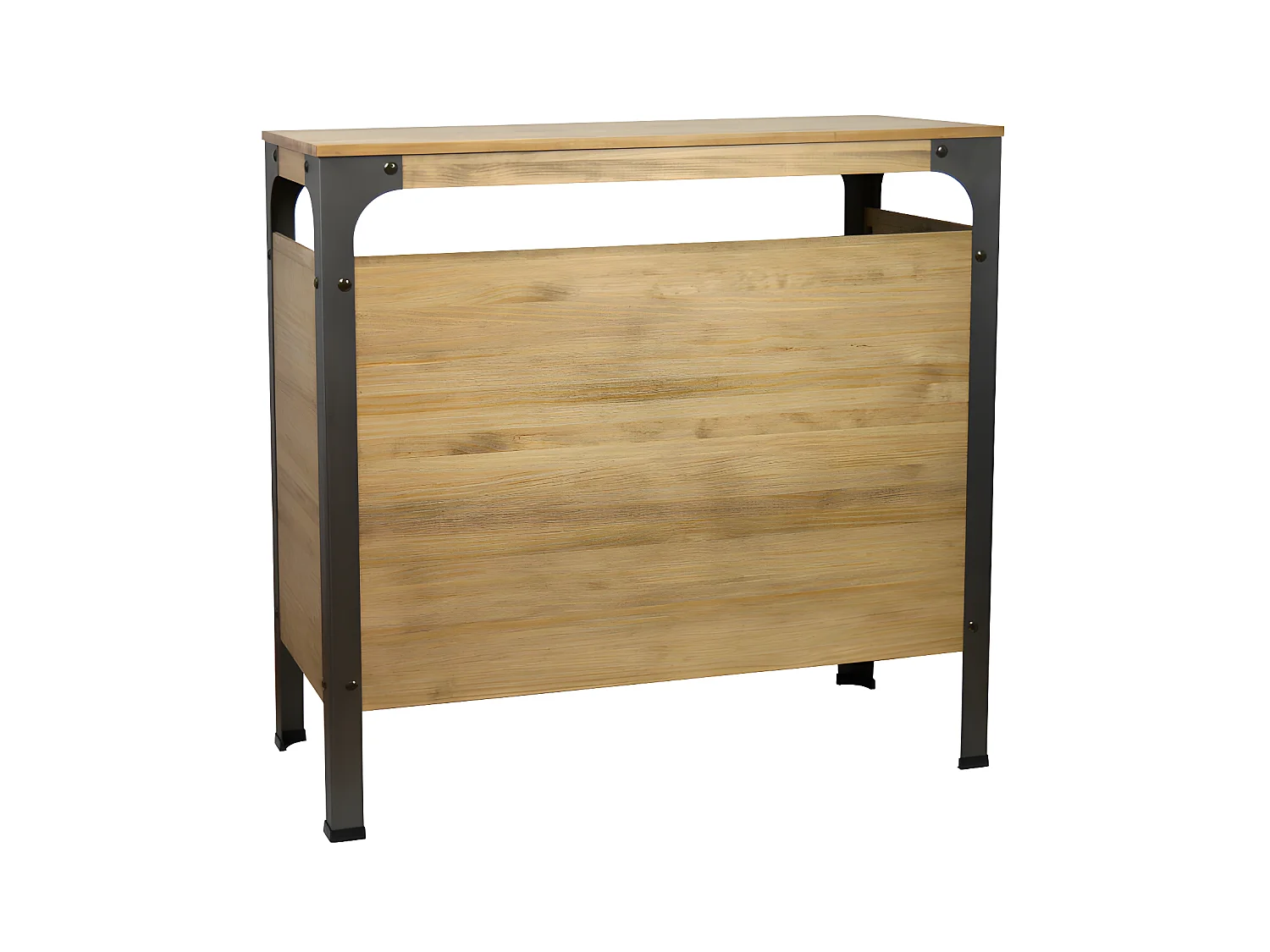 Mostrador Bristol 140x40x108cm en madera maciza de pino acabado vintage estilo industrial