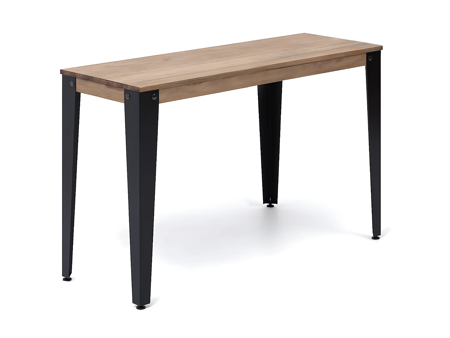 Consola Lunds 110x39x75cm Negra en madera maciza de pino acabado vintage estilo industrial Box Furniture
