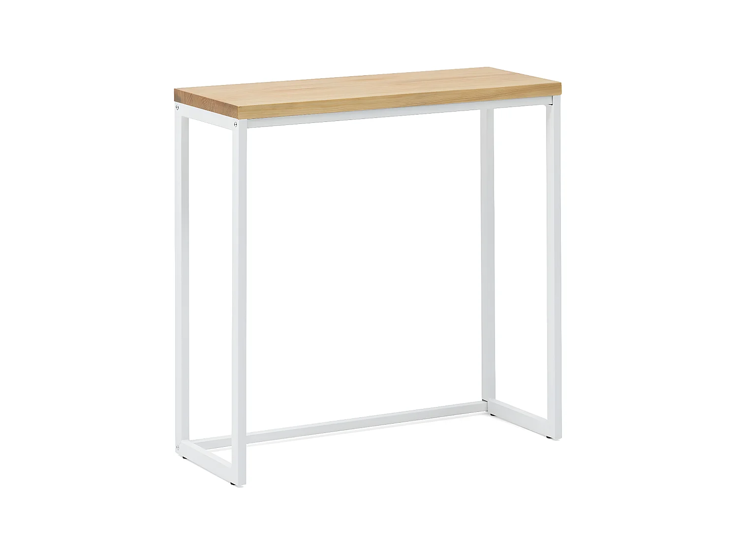 Recibidor iCub Industrial Big Wood 80x30x80cm Blanco en madera maciza de pino acabado natural estilo nórdico industrial Box Furniture