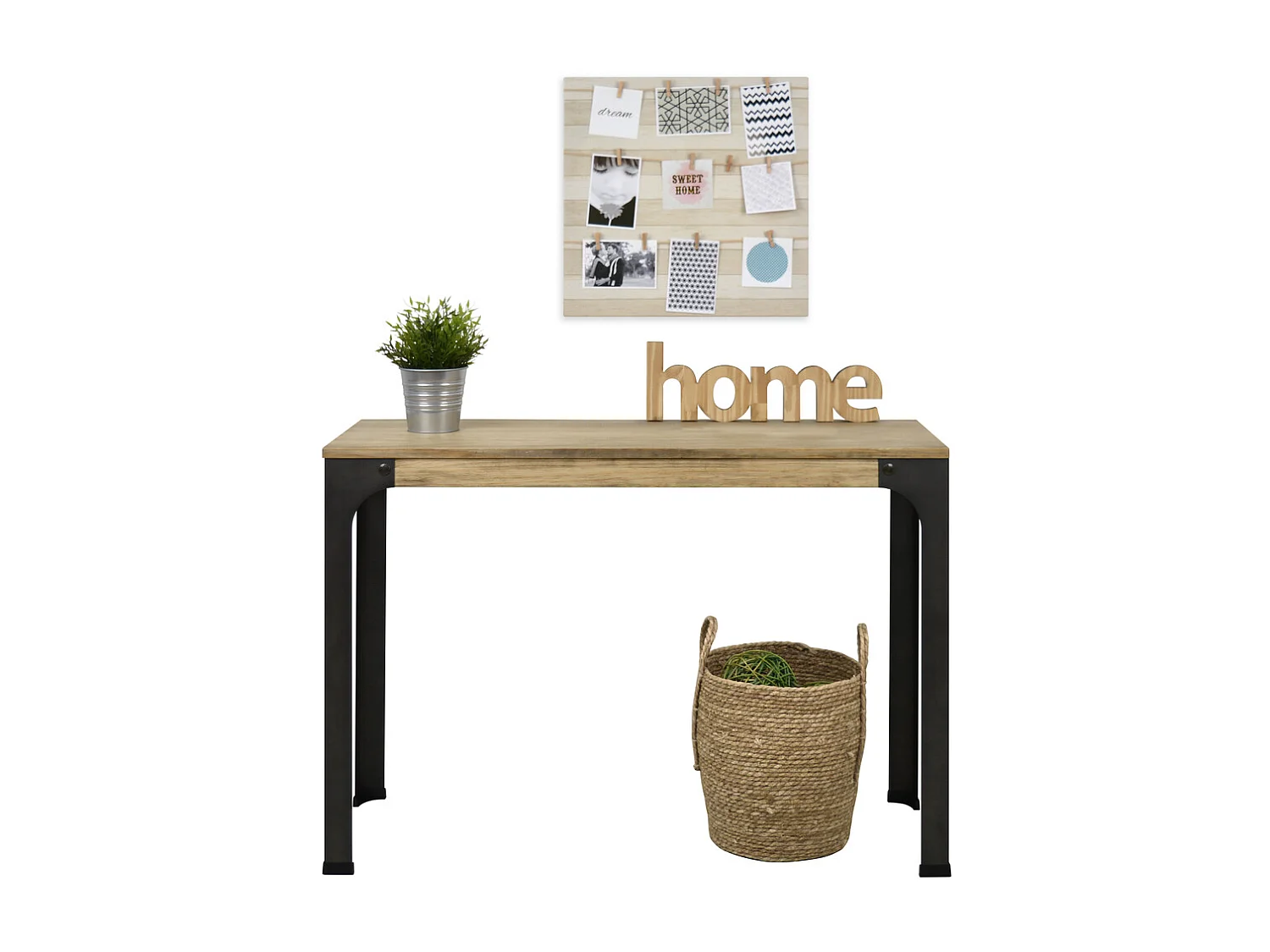 Table d'entree - Console –  style industriel vintage 39x110x75 cm