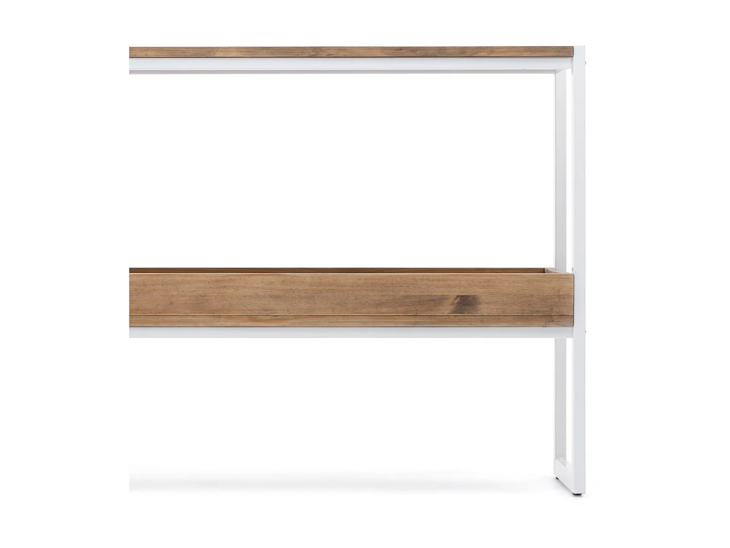 Mesa Consola Icub con bandeja 32x120x75cm  Branco – madeira envelhida