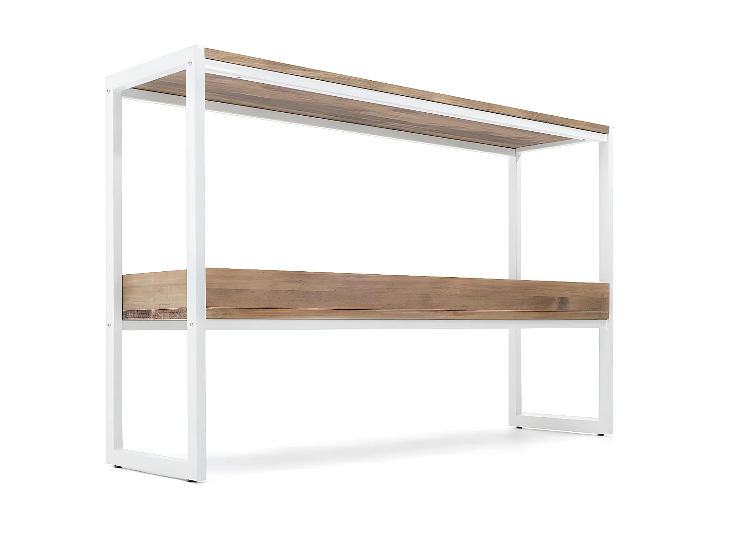 Mesa Consola Icub con bandeja 32x120x75cm  Branco – madeira envelhida