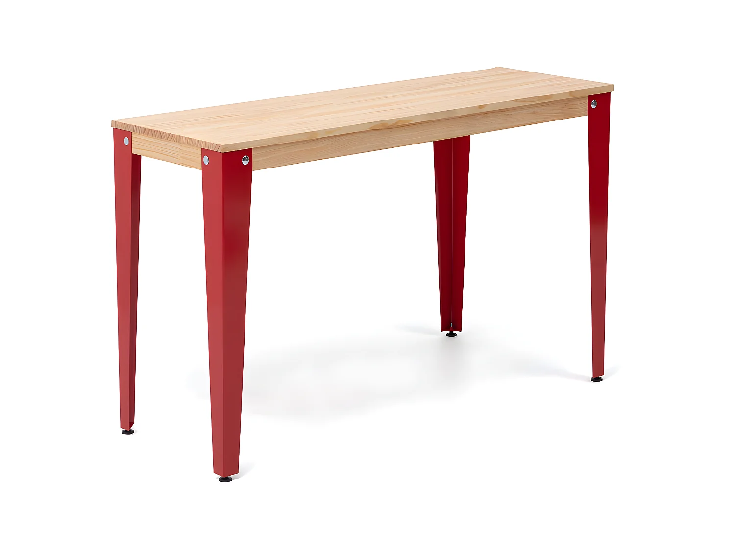 Consola Lunds 70x39x75cm Roja en madera maciza de pino acabado natural estilo nórdico industrial Box Furniture
