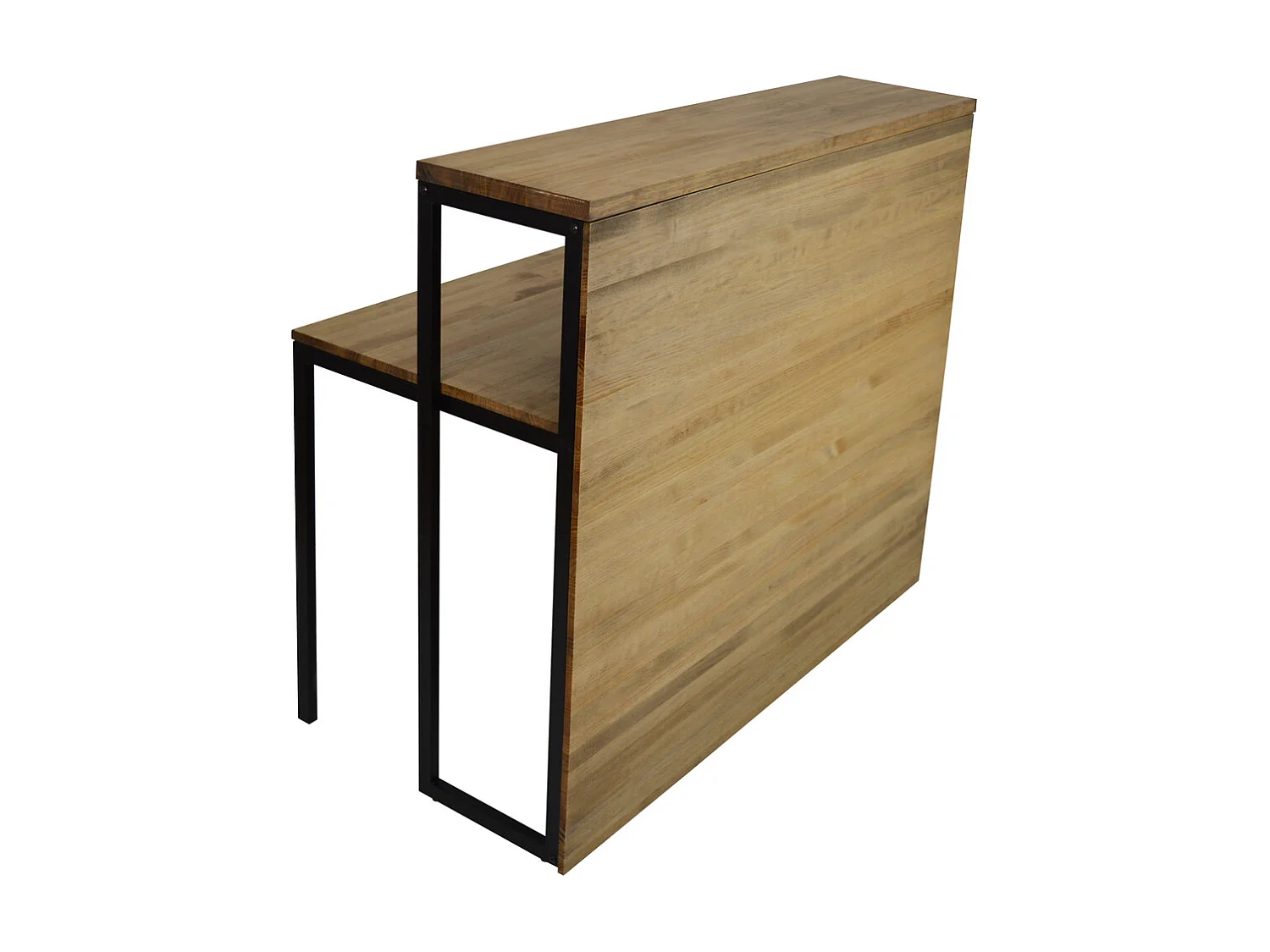 Mostrador iCub con mesa 60x120x110cm Negro en madera maciza de pino acabado vintage estilo industrial Box Furniture