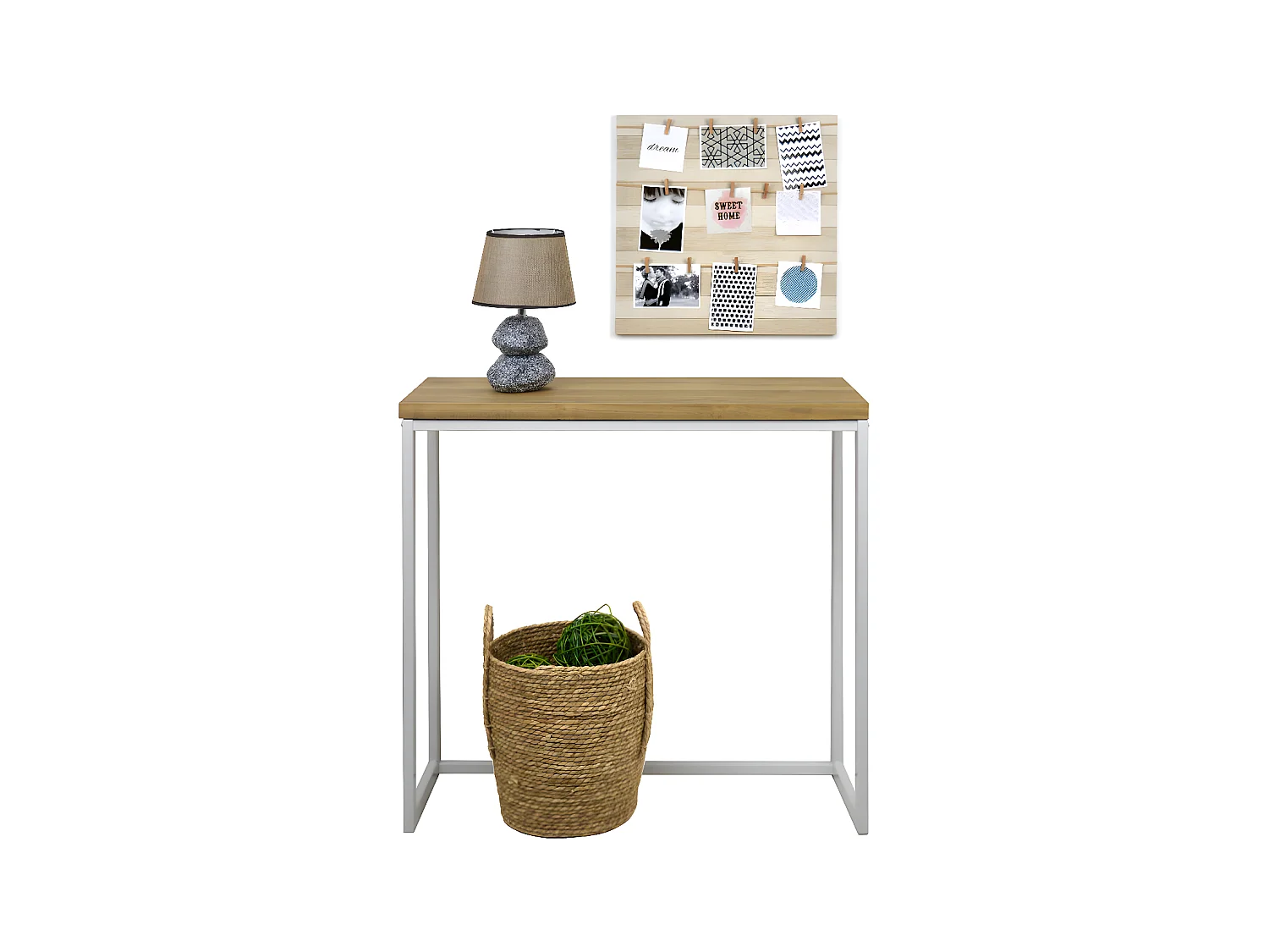 Table d'entree – Console Icub - industriel vintage  30x80x80cm  Blanc