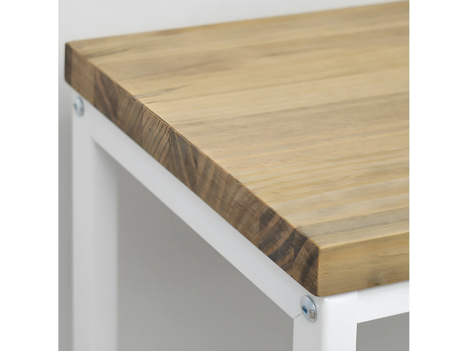 Table d'entree-console Icub industriel vintage 35x100x82 cm 30mm Blanc