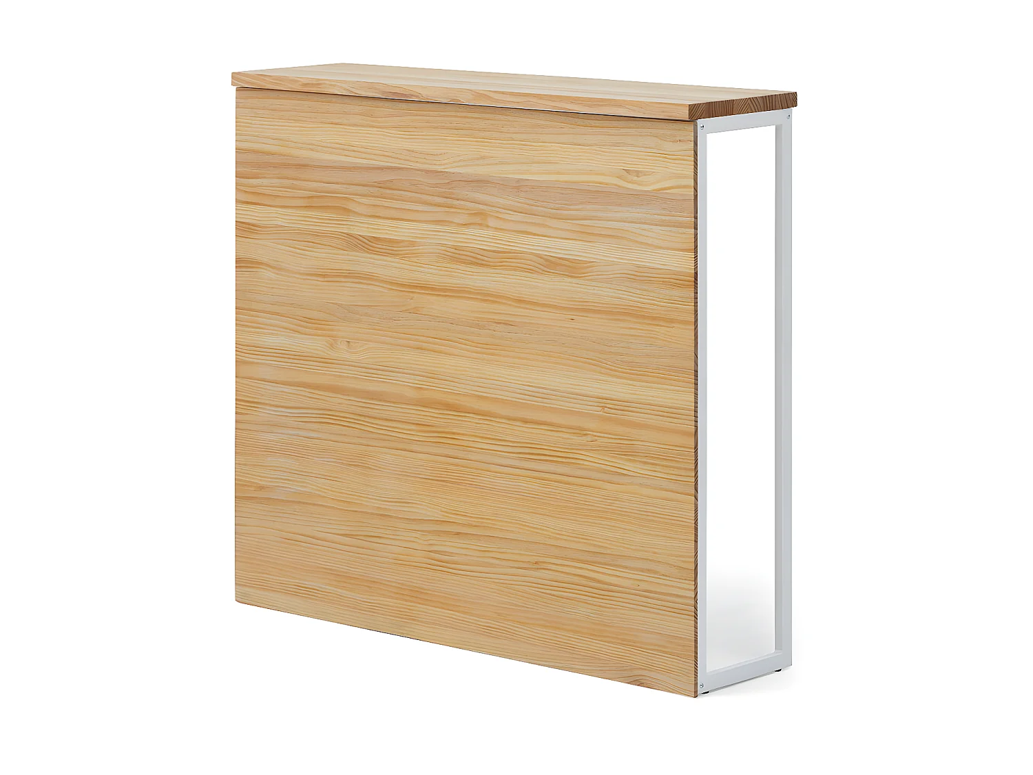 Mostrador iCub 120x30x110cm Blanco en madera maciza de pino acabado natural estilo nórdico industrial Box Furniture