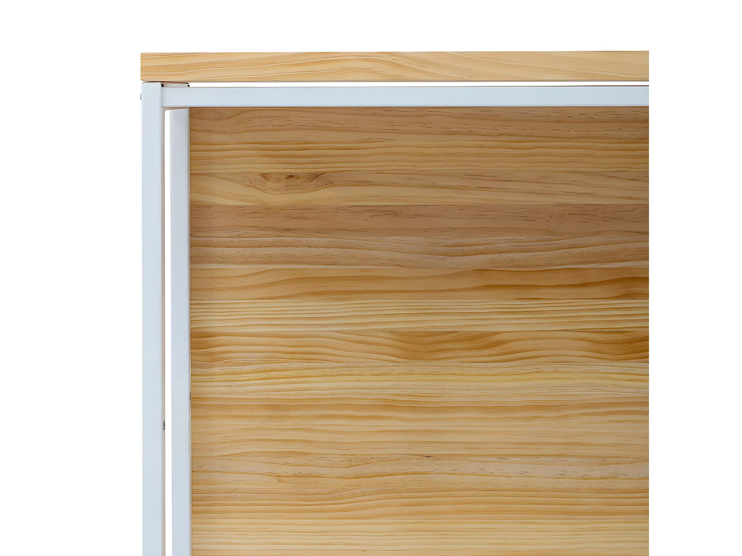 Mostrador iCub 120x30x110cm Blanco en madera maciza de pino acabado natural estilo nórdico industrial Box Furniture