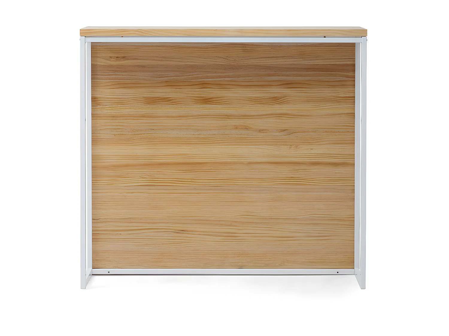 Mostrador iCub 120x30x110cm Blanco en madera maciza de pino acabado natural estilo nórdico industrial Box Furniture
