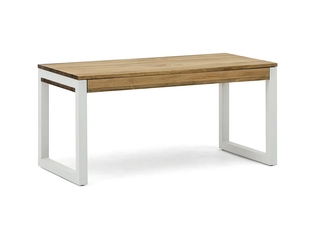 Mesa Elevable iCub 120x50x49cm tablero 18mm ECO Blanca en madera maciza de pino acabado vintage estilo industrial Box Furniture