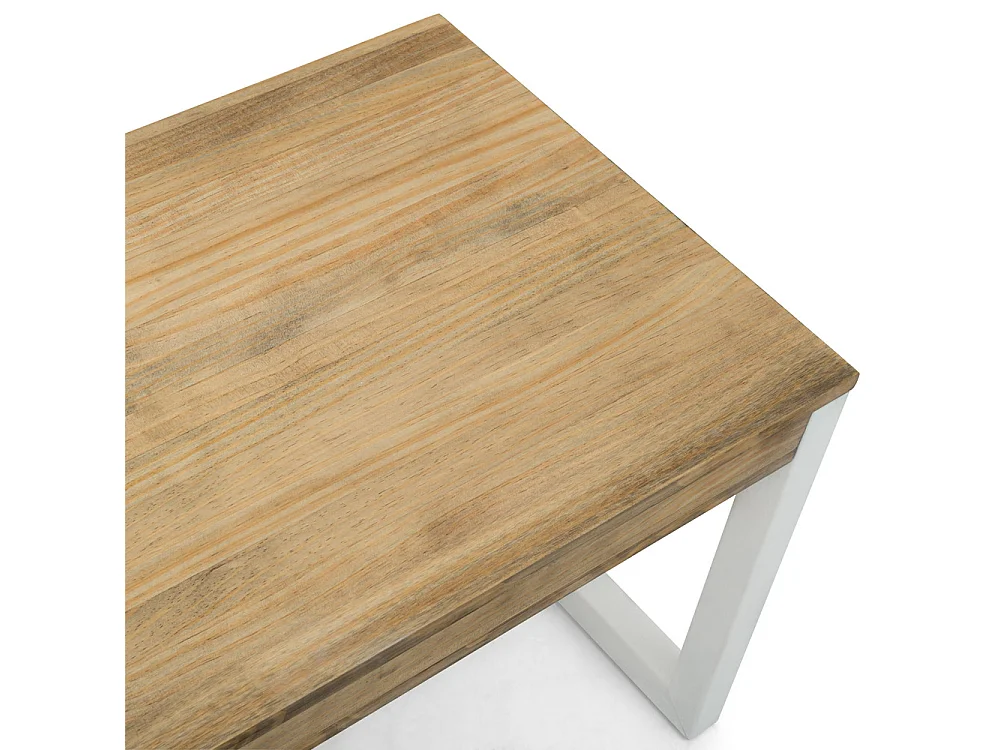 Table basse relevable iCub Strong ECO 50x120x49 cm 18mm Blanc-Vieilli