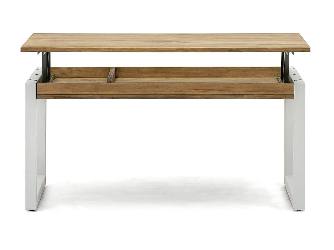 Table basse relevable iCub Strong ECO 50x120x49 cm 18mm Blanc-Vieilli