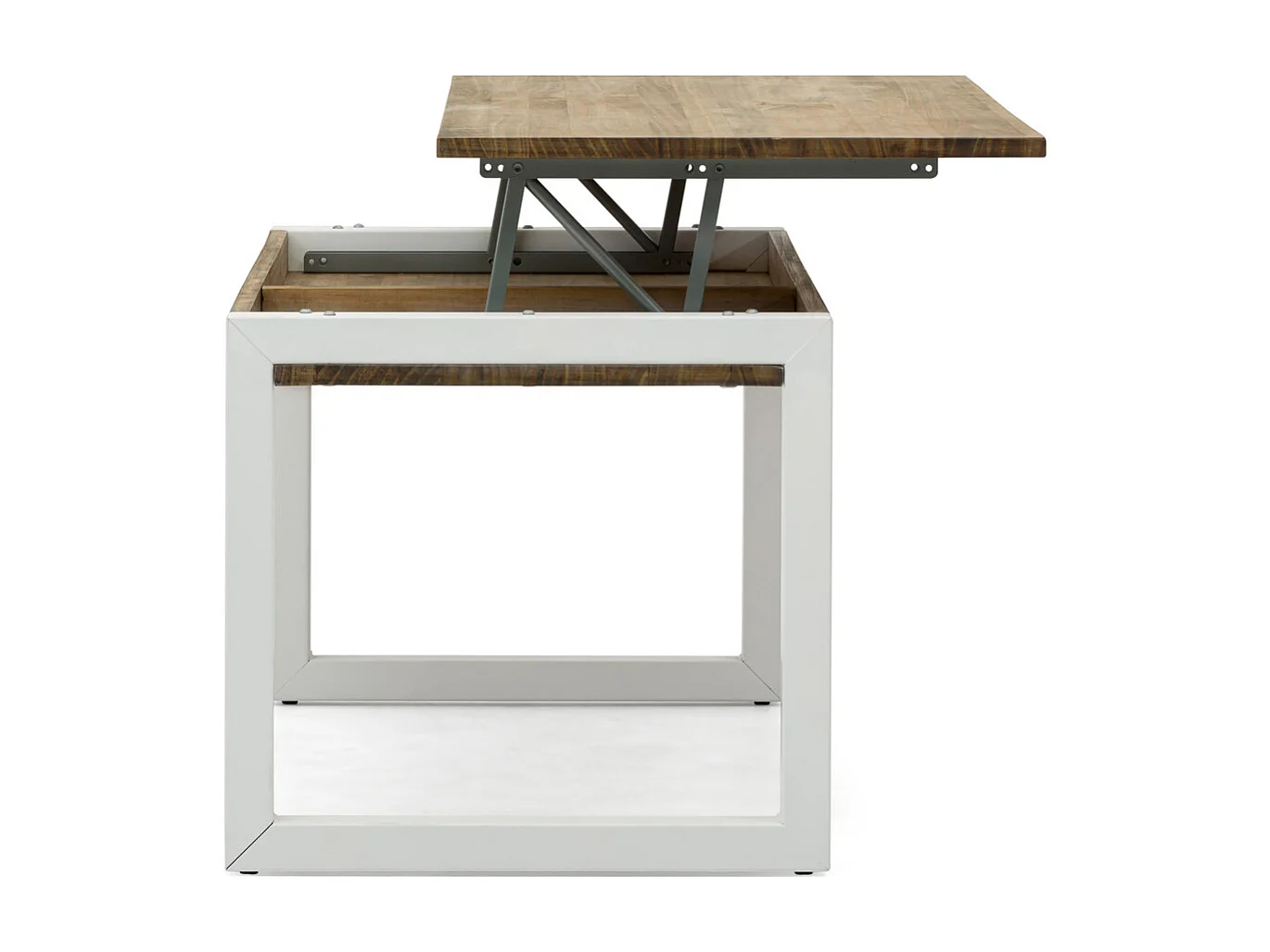 Table basse relevable iCub Strong ECO 50x120x49 cm 18mm Blanc-Vieilli